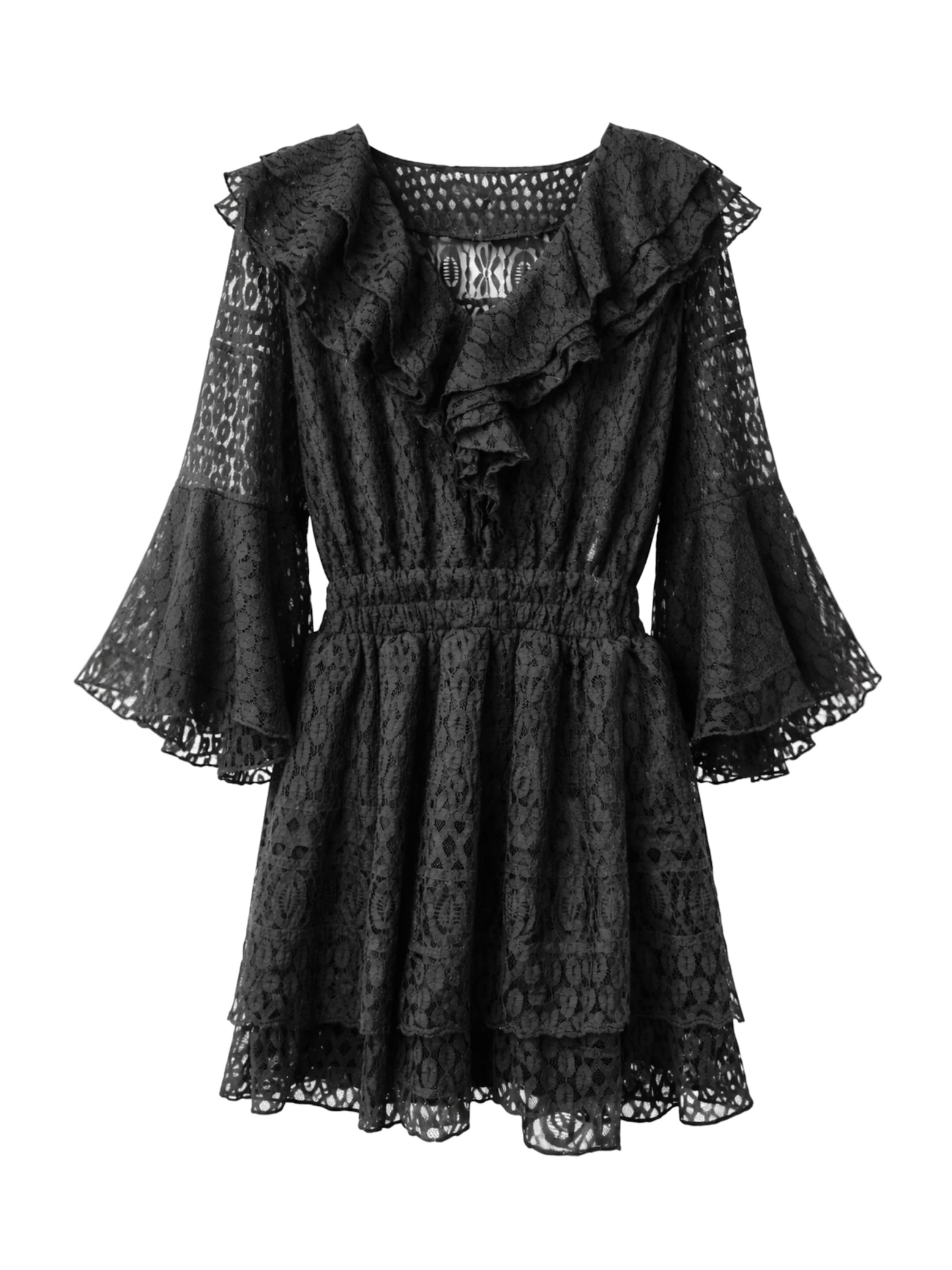 Elena Athanasiadou Avondjurk 'Royal Lace Corset Dress' in Zwart