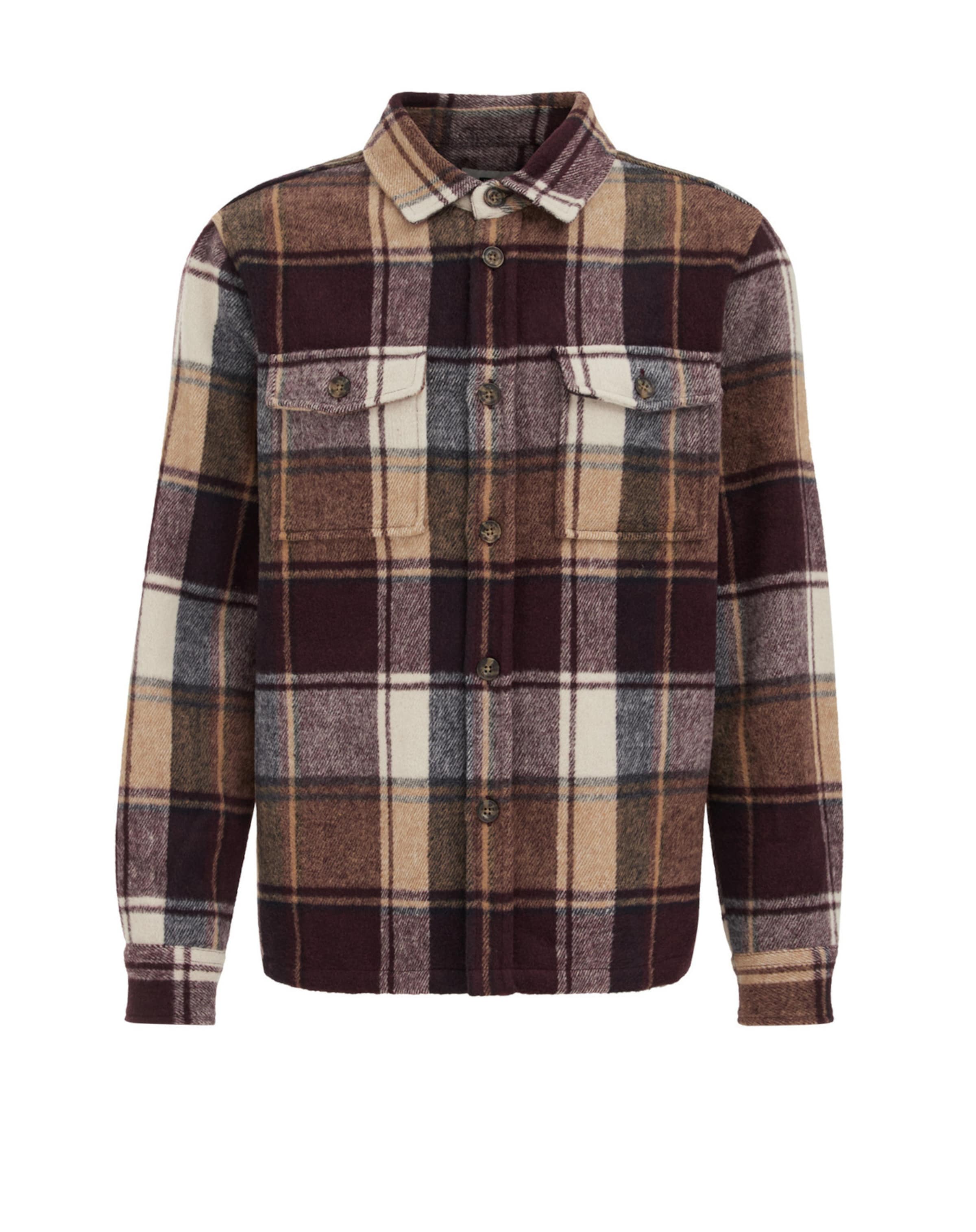 WE Fashion Comfort fit Button Up Shirt in Red: front