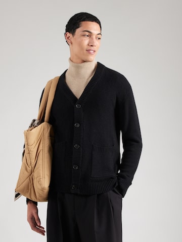 Lindbergh Gebreid vest in Zwart: voorkant