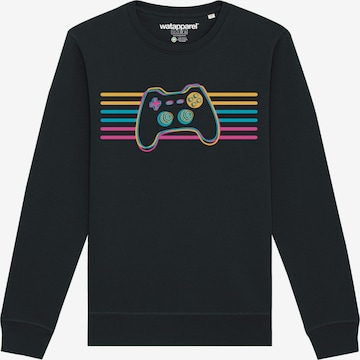 Watapparel Sweatshirt 'Retro Joystick' in Schwarz: Vorderseite