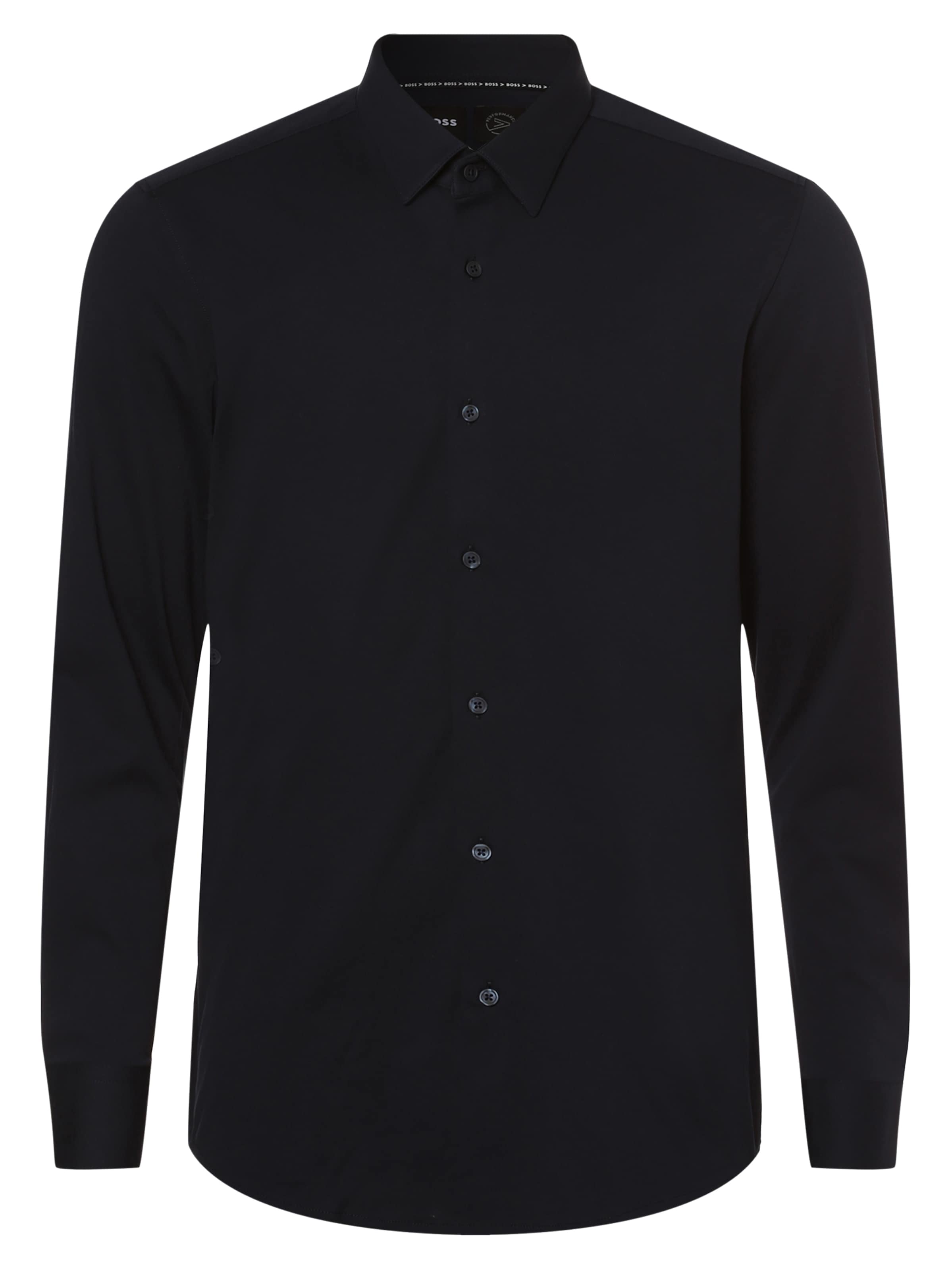 BOSS Слим Деловая рубашка 'Hank' в Синий: спереди