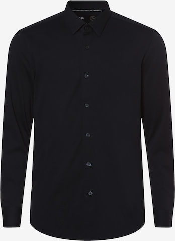 Coupe slim Chemise 'Hank' BOSS Black en bleu : devant