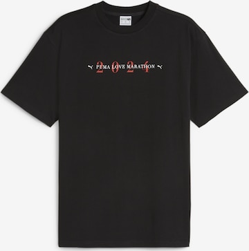 PUMA Performance Shirt 'Love Marathon Grafik' in Black: front