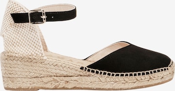 Alhamas - Sandalias con hebilla 'Alpargata Cuña 5 cm' en negro: frente