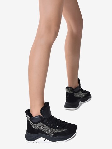 Baldinini High-Top Sneakers in Black: front