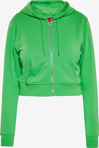 swirly Sweatvest in Groen: voorkant