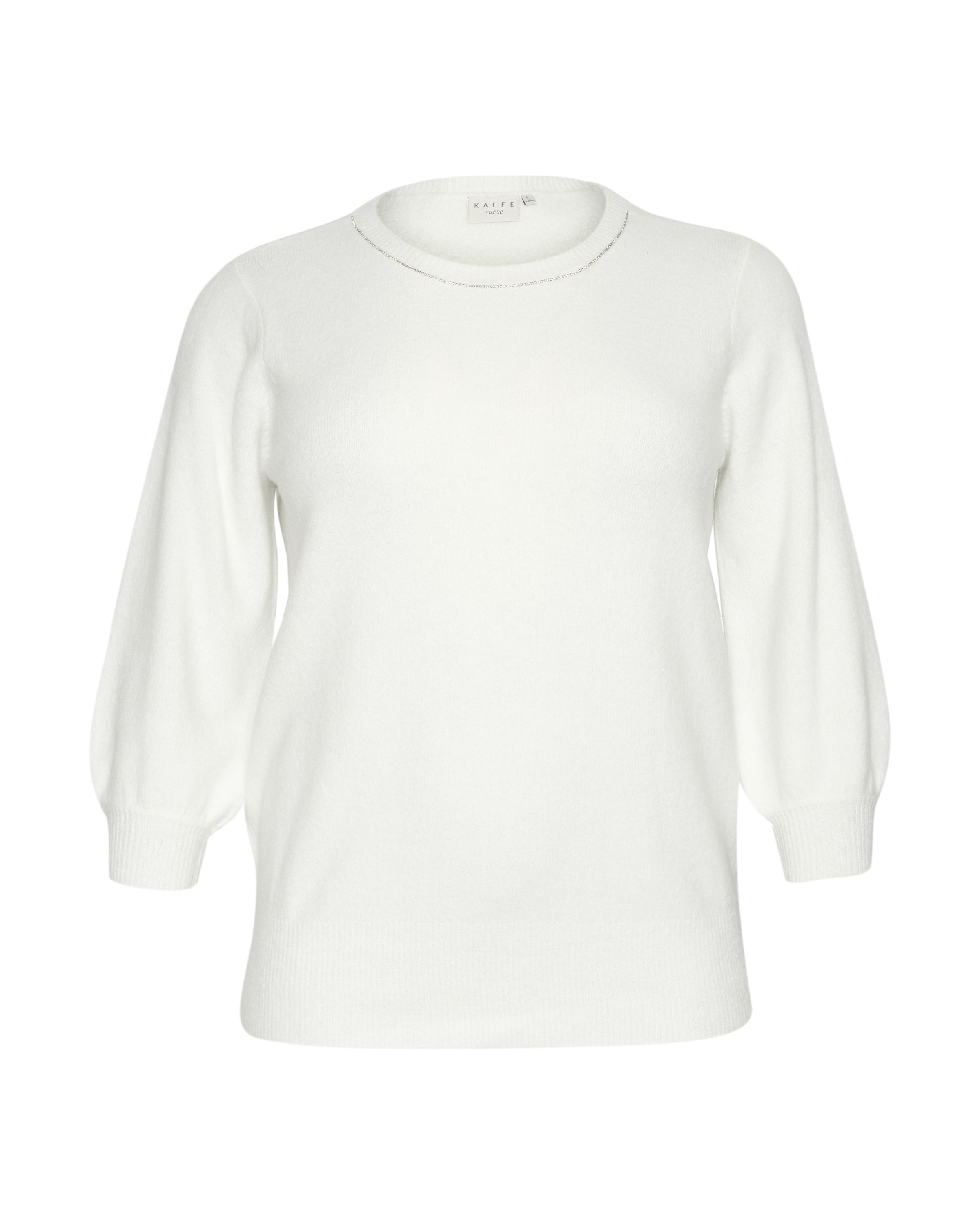KAFFE CURVE Sveter 'KC Merida' - Biela: predná strana