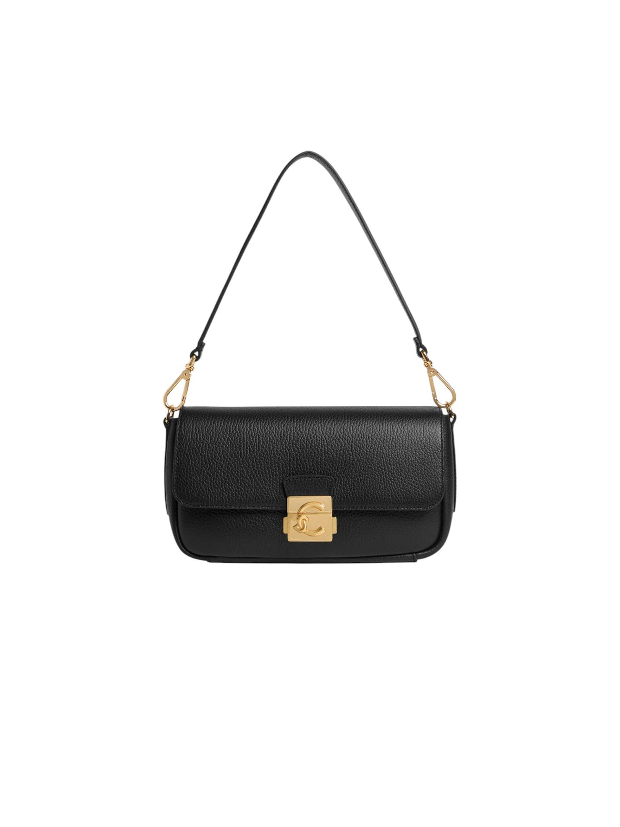 Borsa a mano 'C-Me Lock' di Coccinelle in nero: frontale