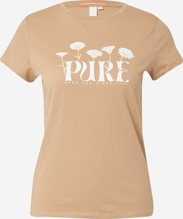 T-shirt QS en marron : devant