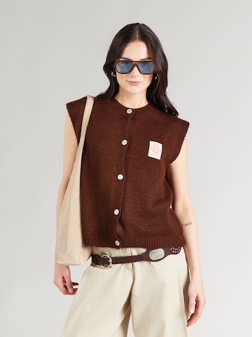 Hailys Πλεκτό γιλέκο 'Li44sa' σε καφέ: μπροστά