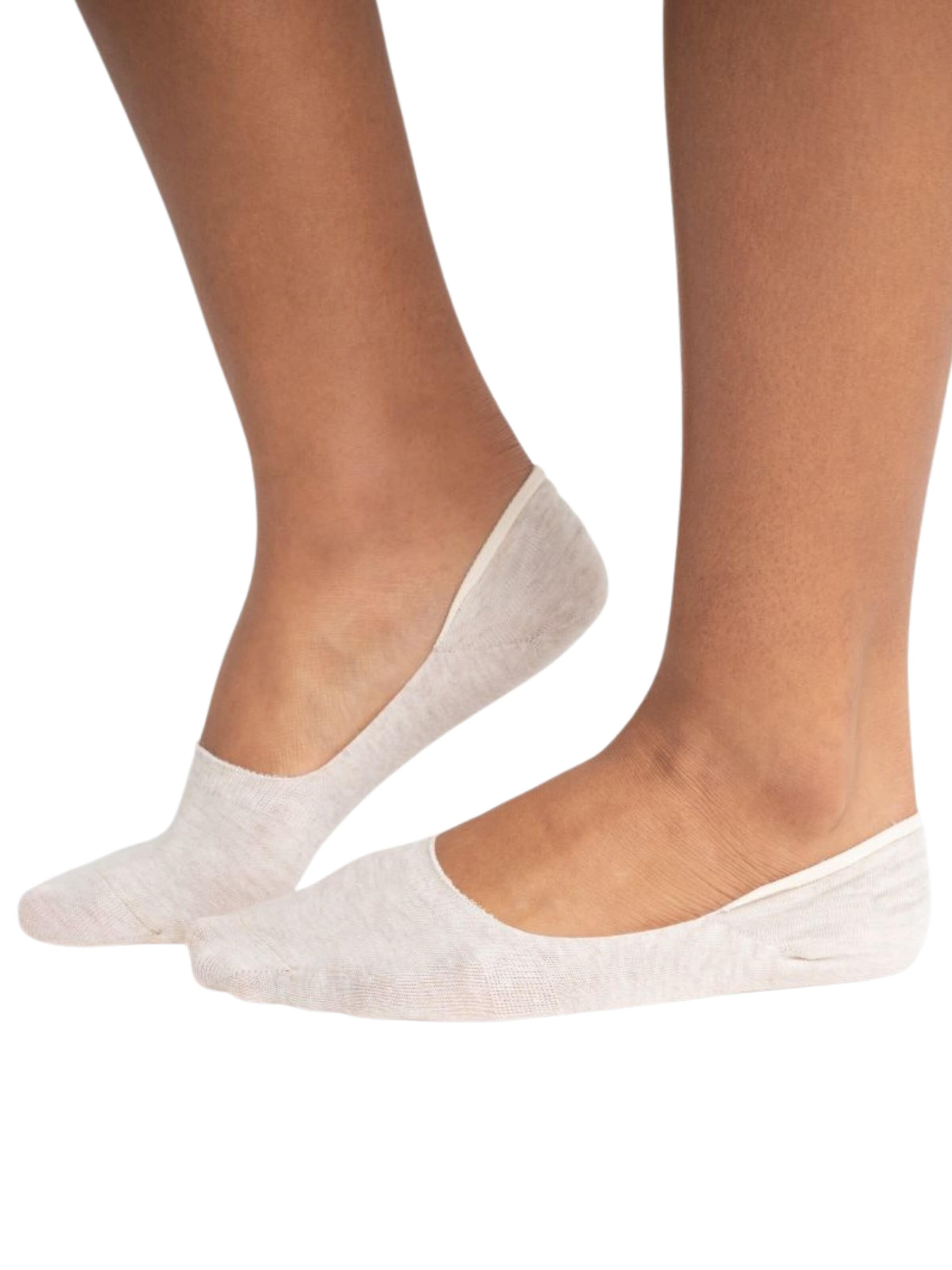QOLONIA Sokken 'Füßlinge' in Beige: voorkant