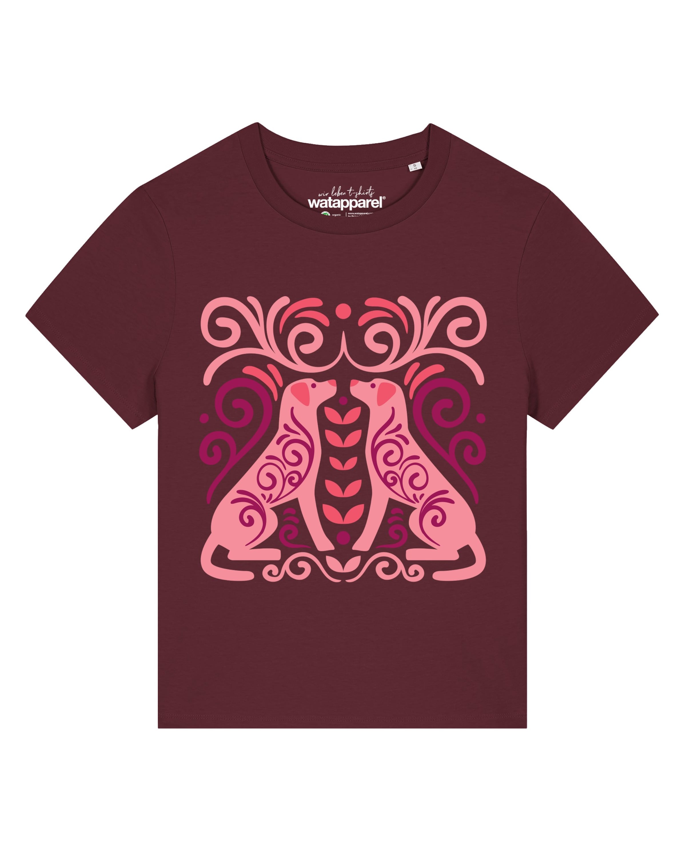 T-shirt 'Hundeliebe' Watapparel en rouge : devant