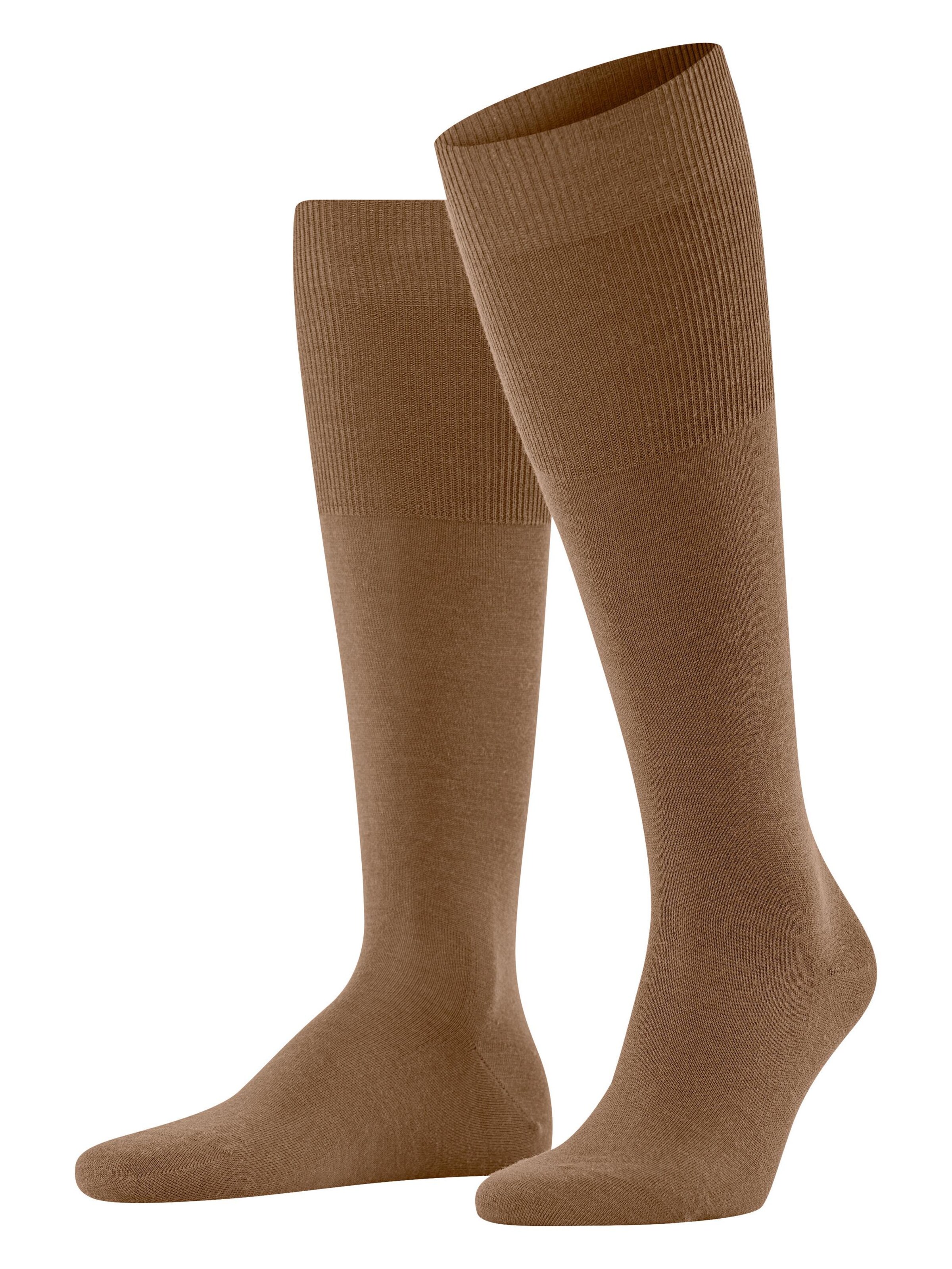 FALKE Knee High Socks 'Airport' in Brown: front