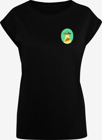 Mister Tee Shirt 'Ufo Pizza' in Black: front