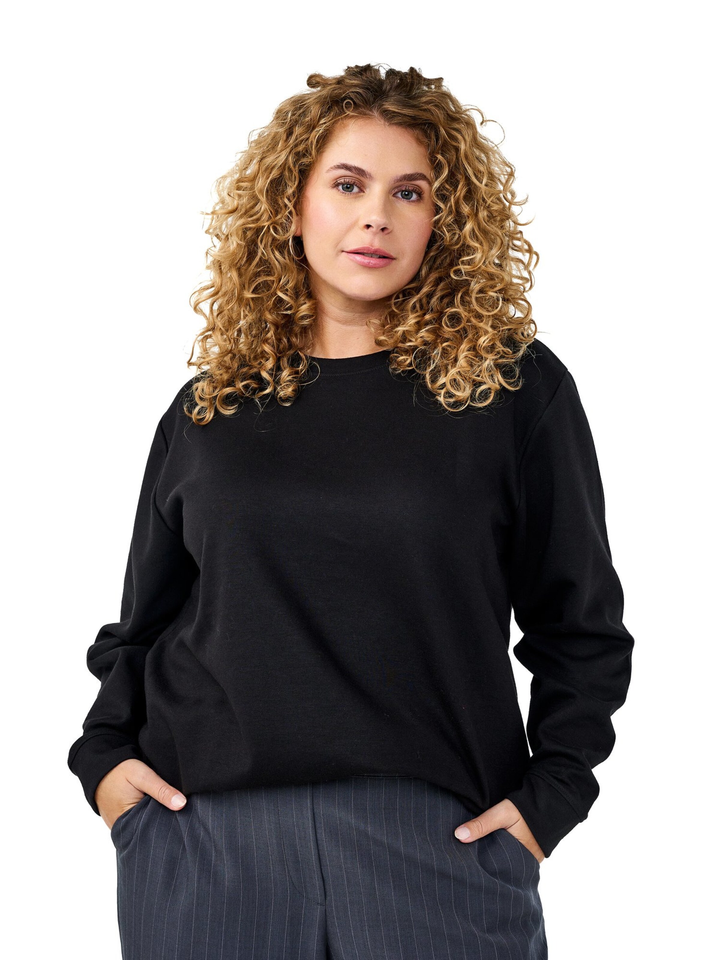 Flash by Zizzi Sweatshirt 'Vigga' in Black: front