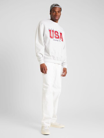 Tommy JeansSweater majica 'ARCHIVE GAMES TEAM USA' - siva boja