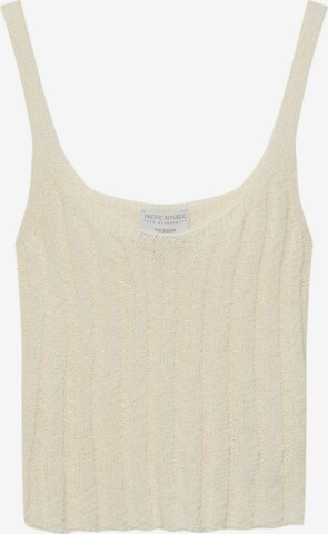 Pull&Bear Gebreide top in Beige: voorkant