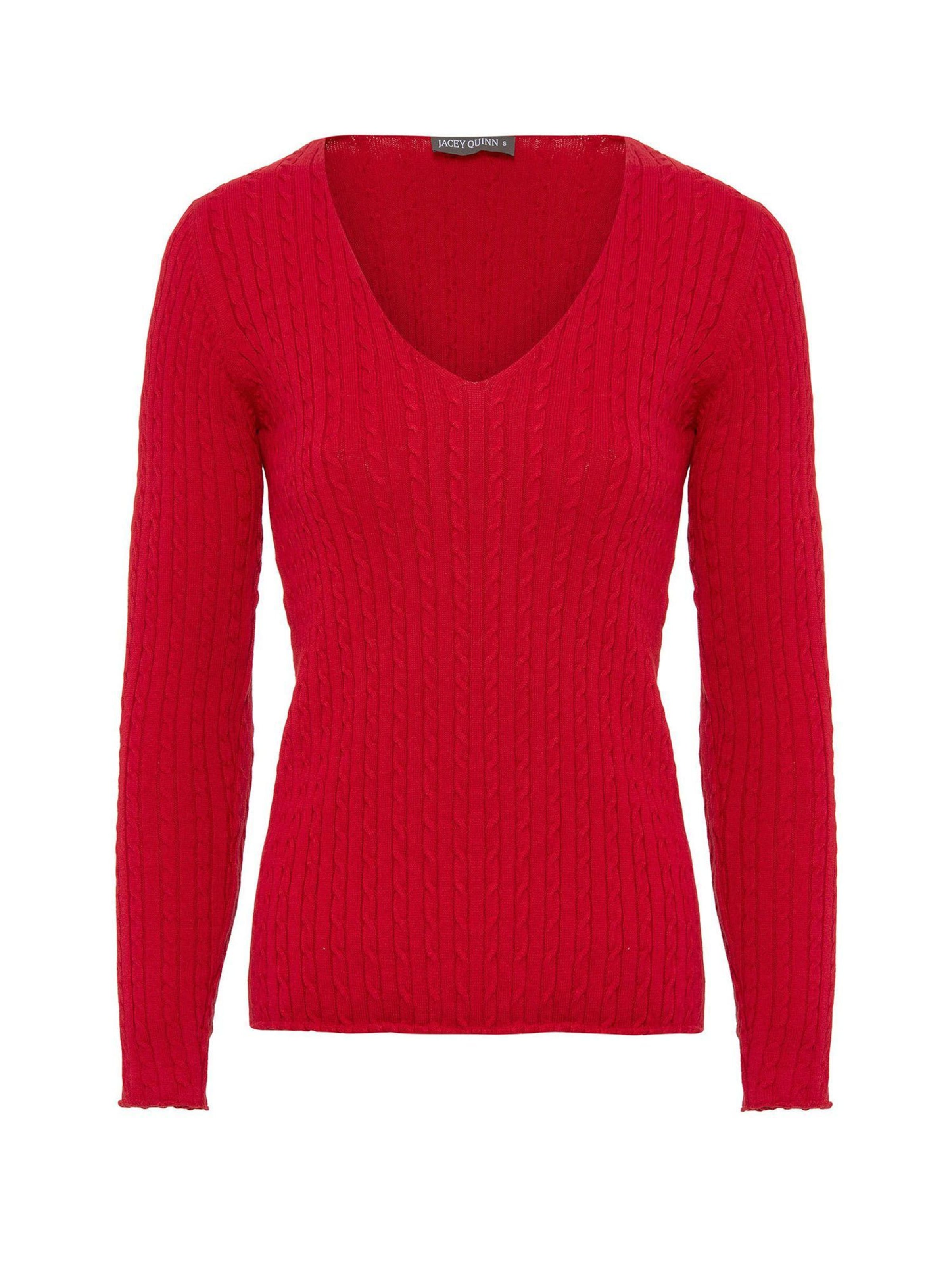 Jacey Quinn Πουλόβερ σε κόκκινο: μπροστά