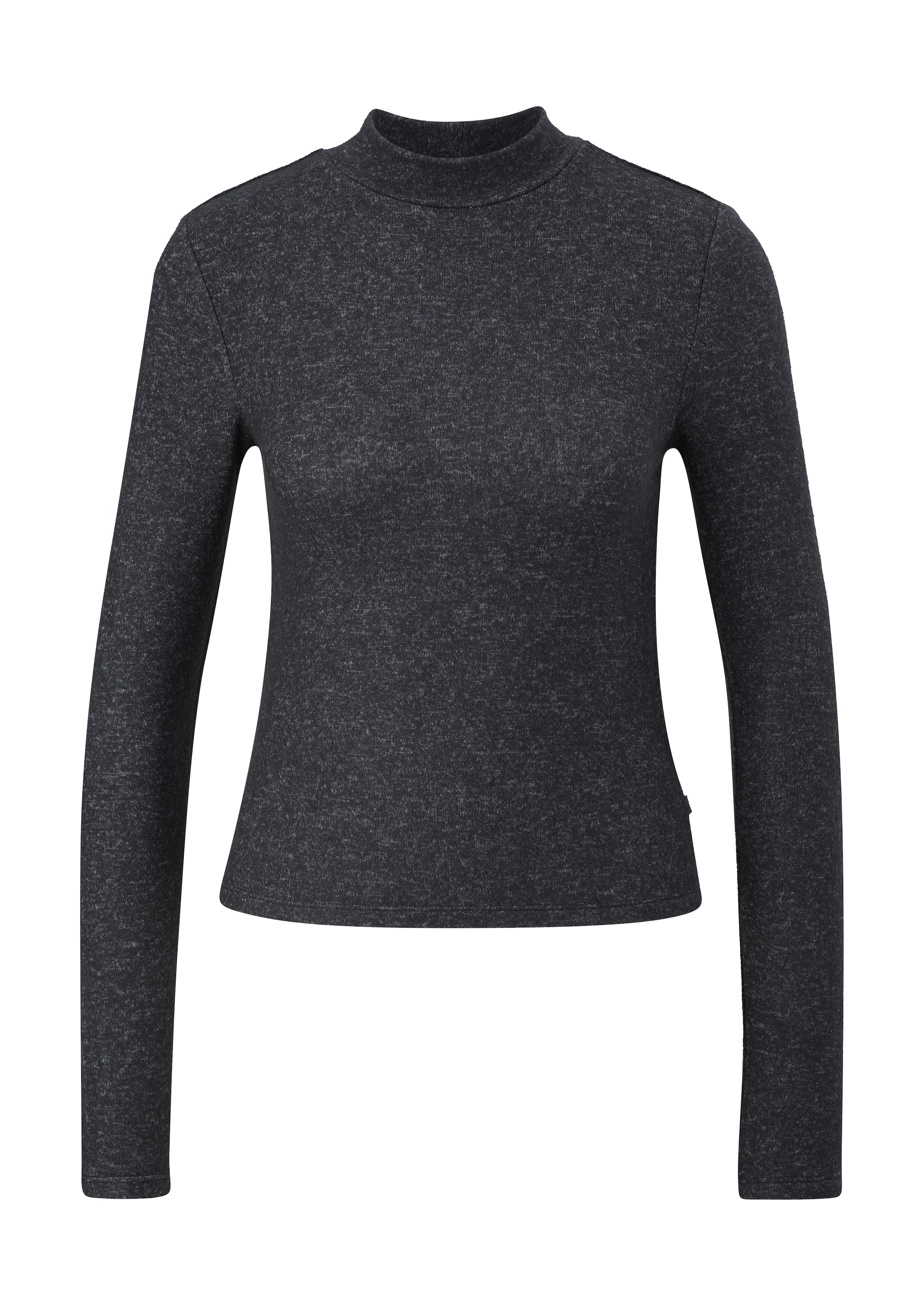 QS Shirt in de kleur Zwart gemêleerd, Productweergave