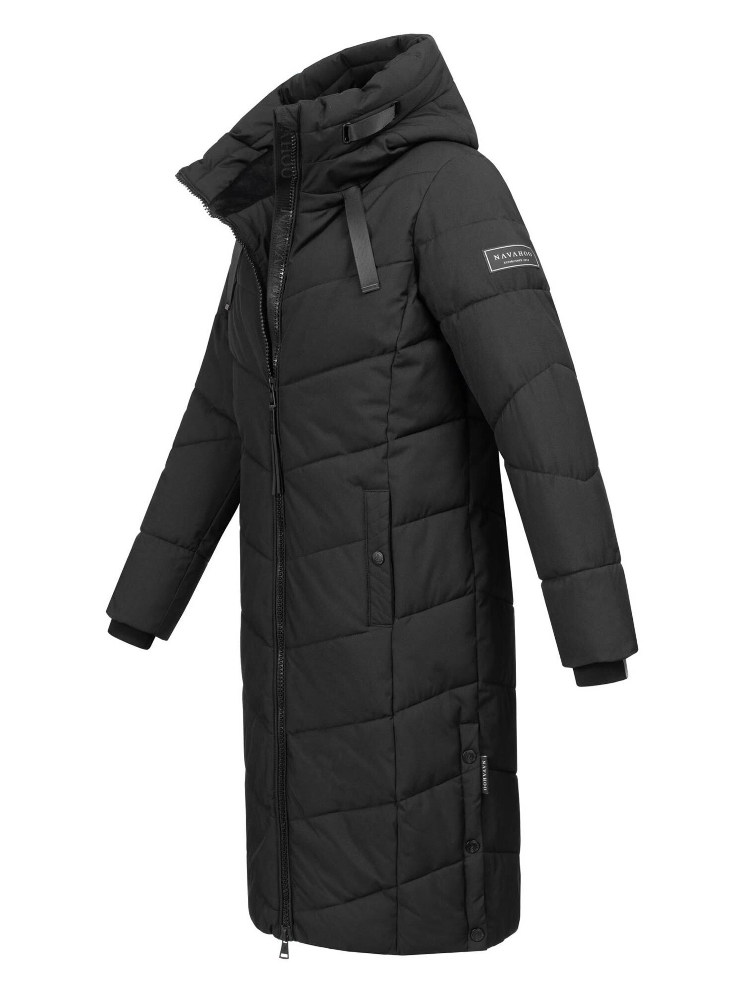 NAVAHOO Navahoo Schmatzibaer lange Damen Winter Steppjacke N009 ' ' in Schwarz