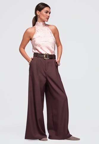 Ombre Wide leg Broek in Bruin