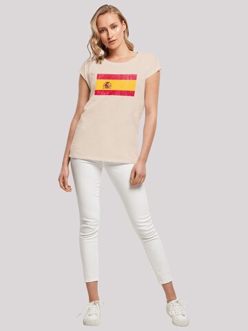 F4NT4STIC Shirt 'Spain Spanien Flagge distressed' in Beige