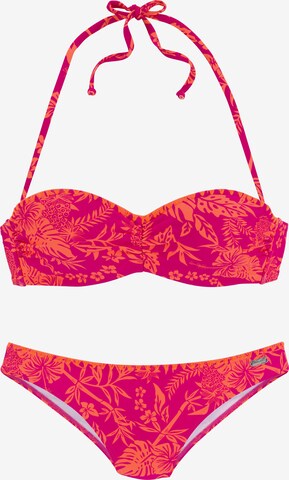 Bandeau Bikini VENICE BEACH en rose : devant