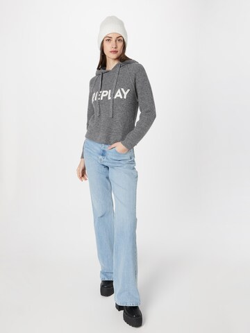 REPLAY Sweater 'Mesh' in Grey