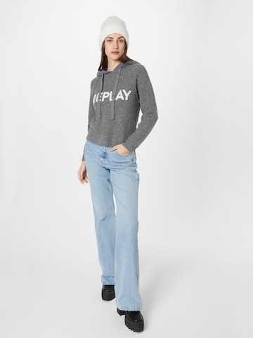 REPLAY - Pullover 'Mesh' em cinzento