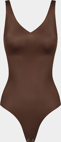 cfab (formerly creamy fabrics) Shapingbody 'Shiny Sculpting String-Body' i brun: framsida