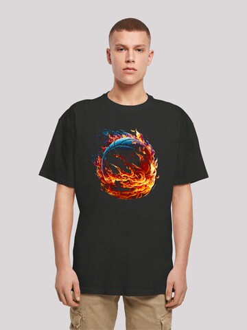 T-Shirt 'Basketball Sports Collection On FIRE' F4NT4STIC en noir : devant