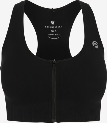 OCEANSAPART - Soutien Bustier Soutien de desporto 'Nami' em preto: frente