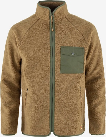 Fjällräven Fleece jas 'Vardag' in Bruin: voorkant