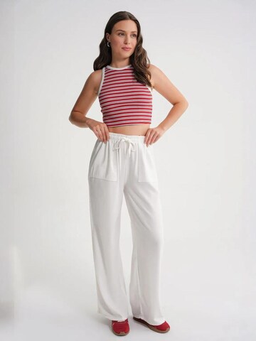 Wide Leg Pantalon MixRay en blanc