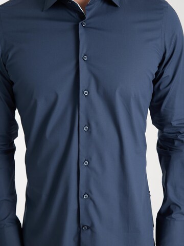 Slim fit Camicia business 'Firenze Sport Poplin Stretch Man Shirt White' di 7Camicie in blu