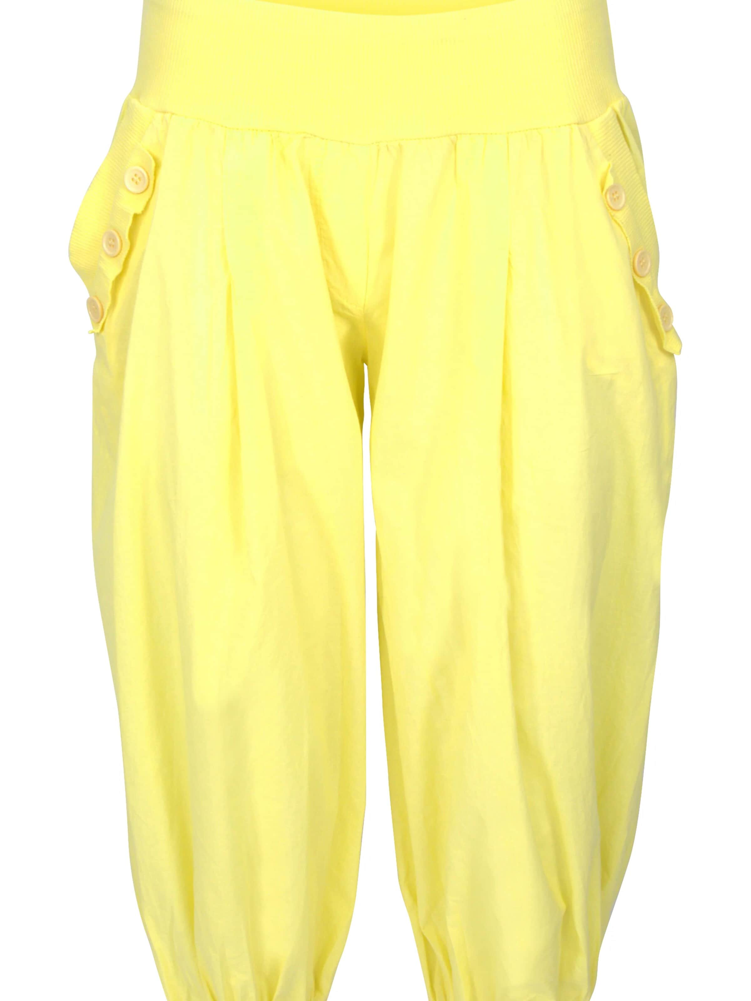 malito more than fashion Harem Pants in Yellow: front