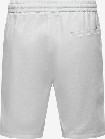 Regular Pantalon 'Linus' Only & Sons en blanc