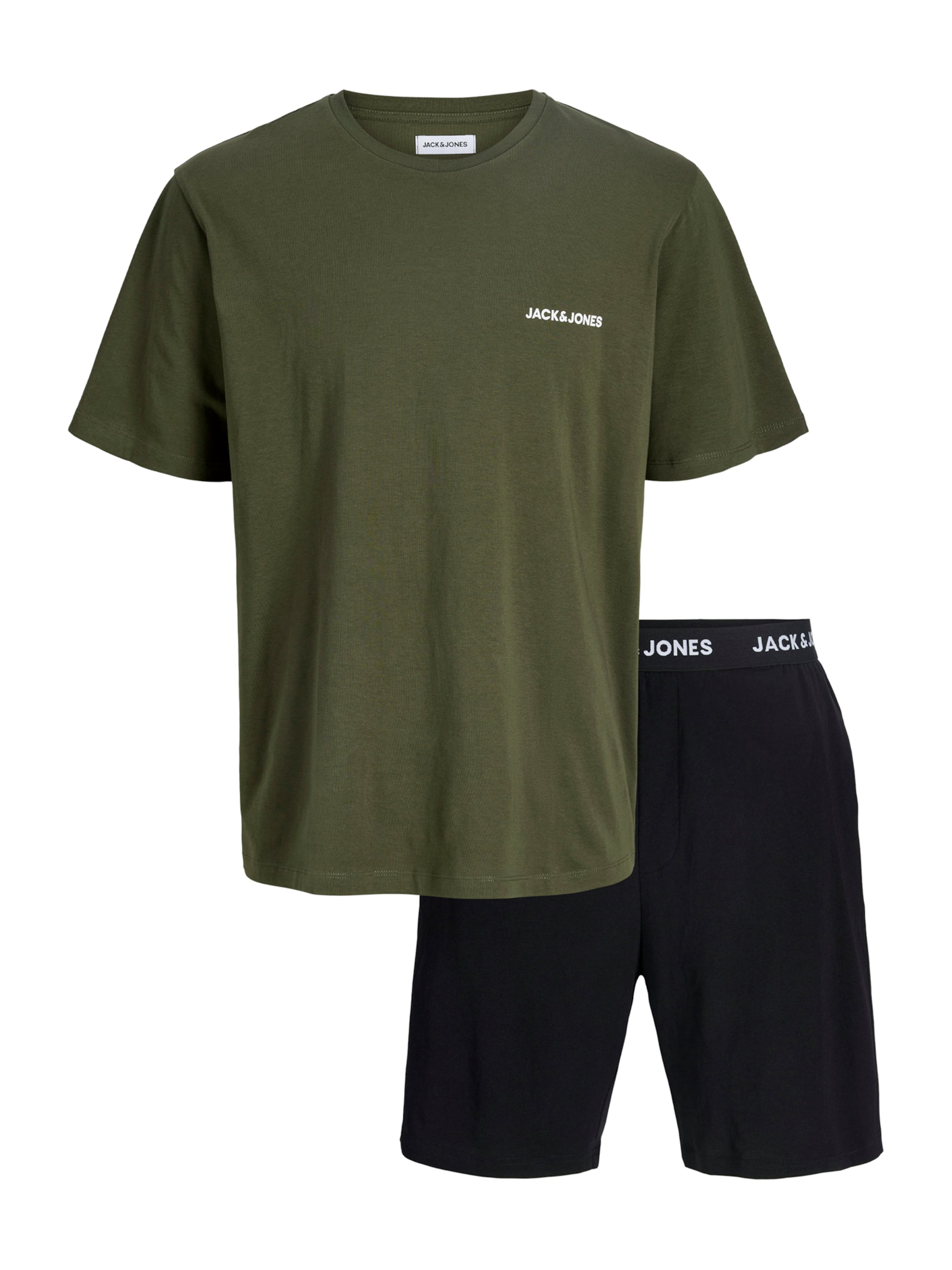 JACK & JONES Pyjama kort 'JACEVEREST' in Groen: voorkant