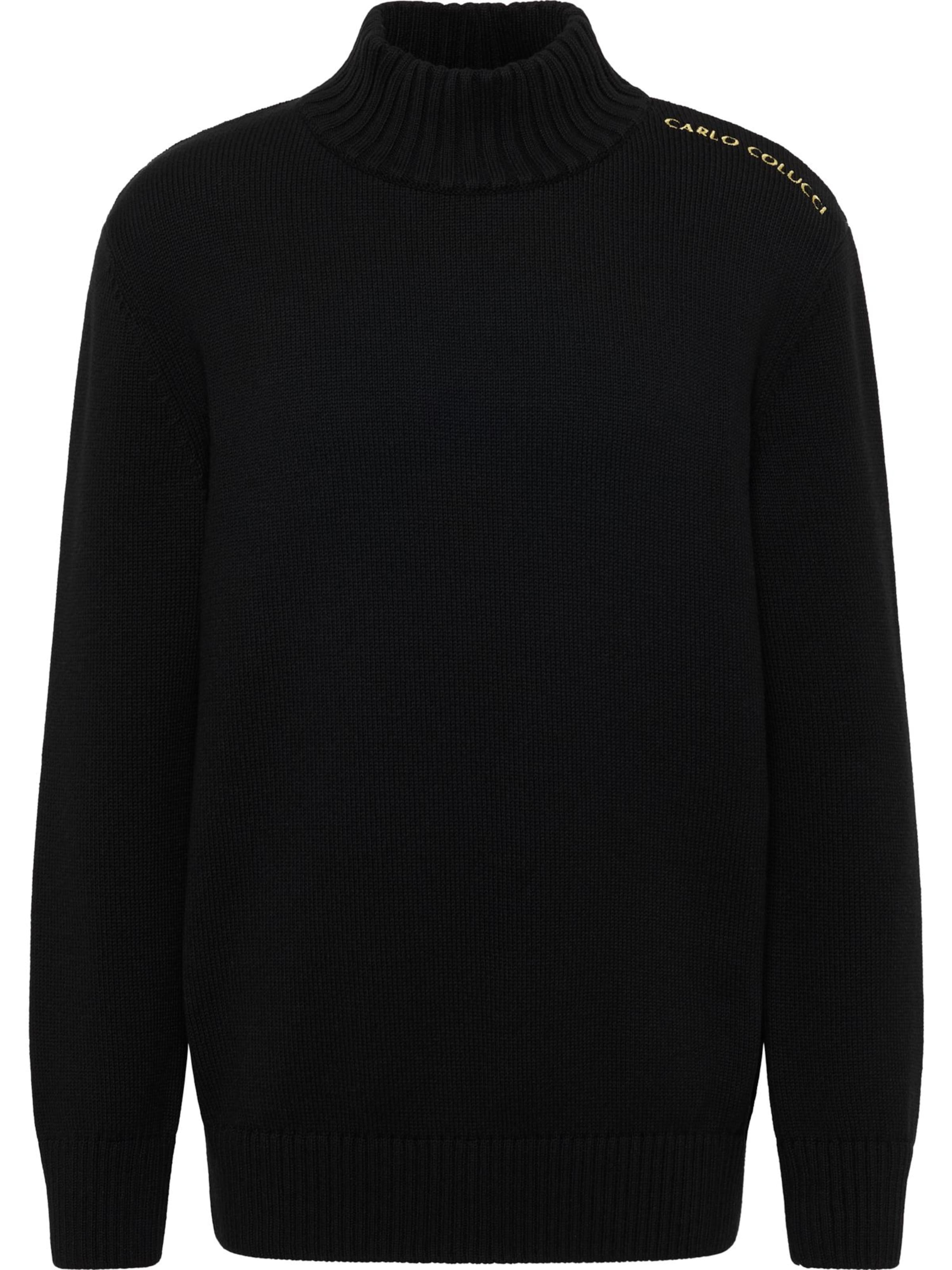 Carlo Colucci Pullover 'Divenuto' in Schwarz: Vorderseite