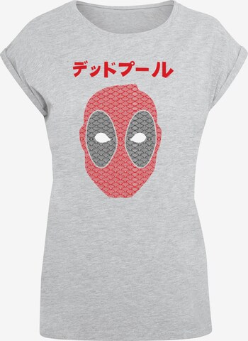 ABSOLUTE CULT T-Shirt 'Deadpool - Japanese Seigaiha Head' in Grau: predná strana