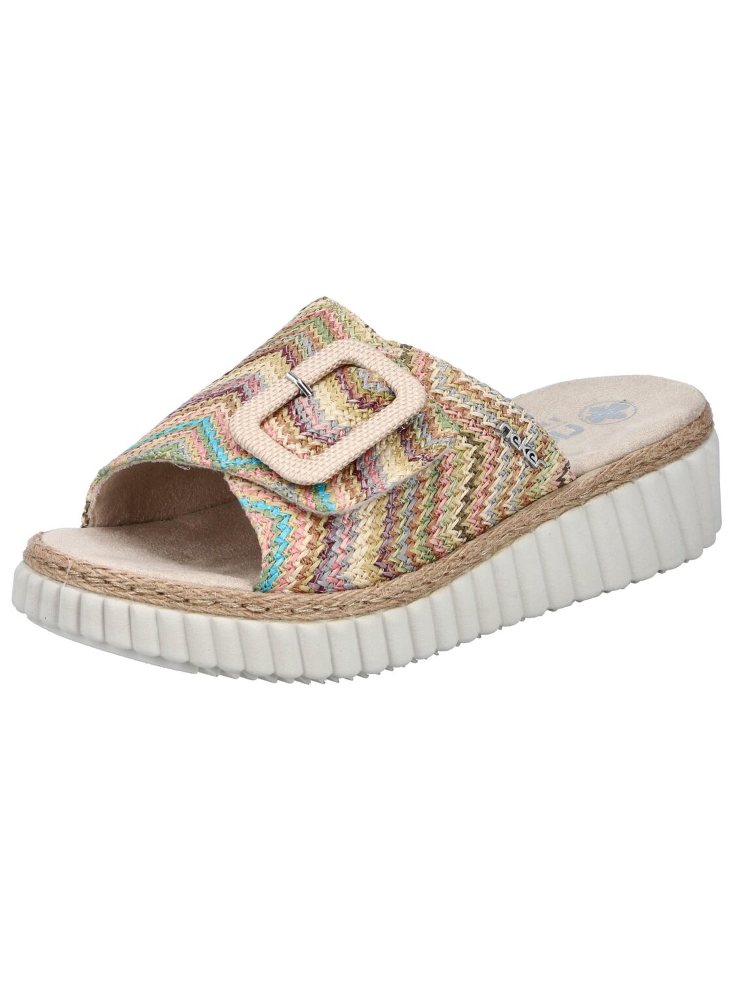 Rieker Pantolette 'Pantolette Damen 69253-91 Textil in rosa' i blandade färger: framsida