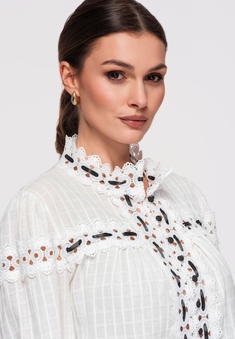 Ombre Blouse in White