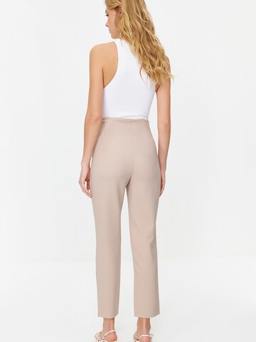 Trendyol Slimfit Hlače | rjava barva