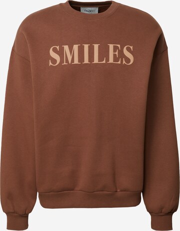 Smiles Sweatshirt - (GOTS) in Braun: predná strana