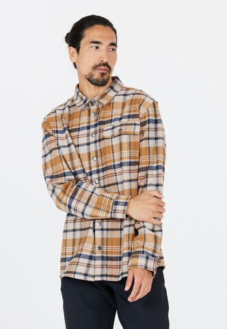 Whistler Regular fit Athletic Button Up Shirt 'Wolfhard' in Brown: front