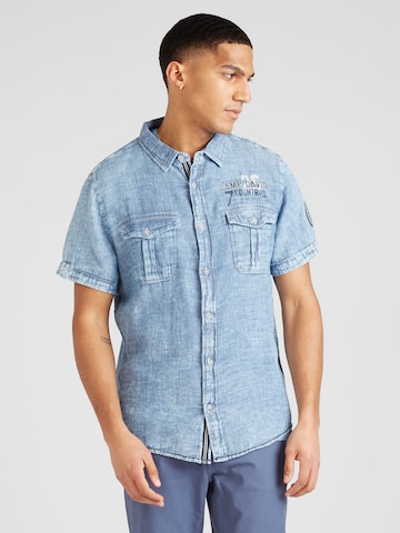 CAMP DAVID Regular fit Button Up Shirt in Blue: front