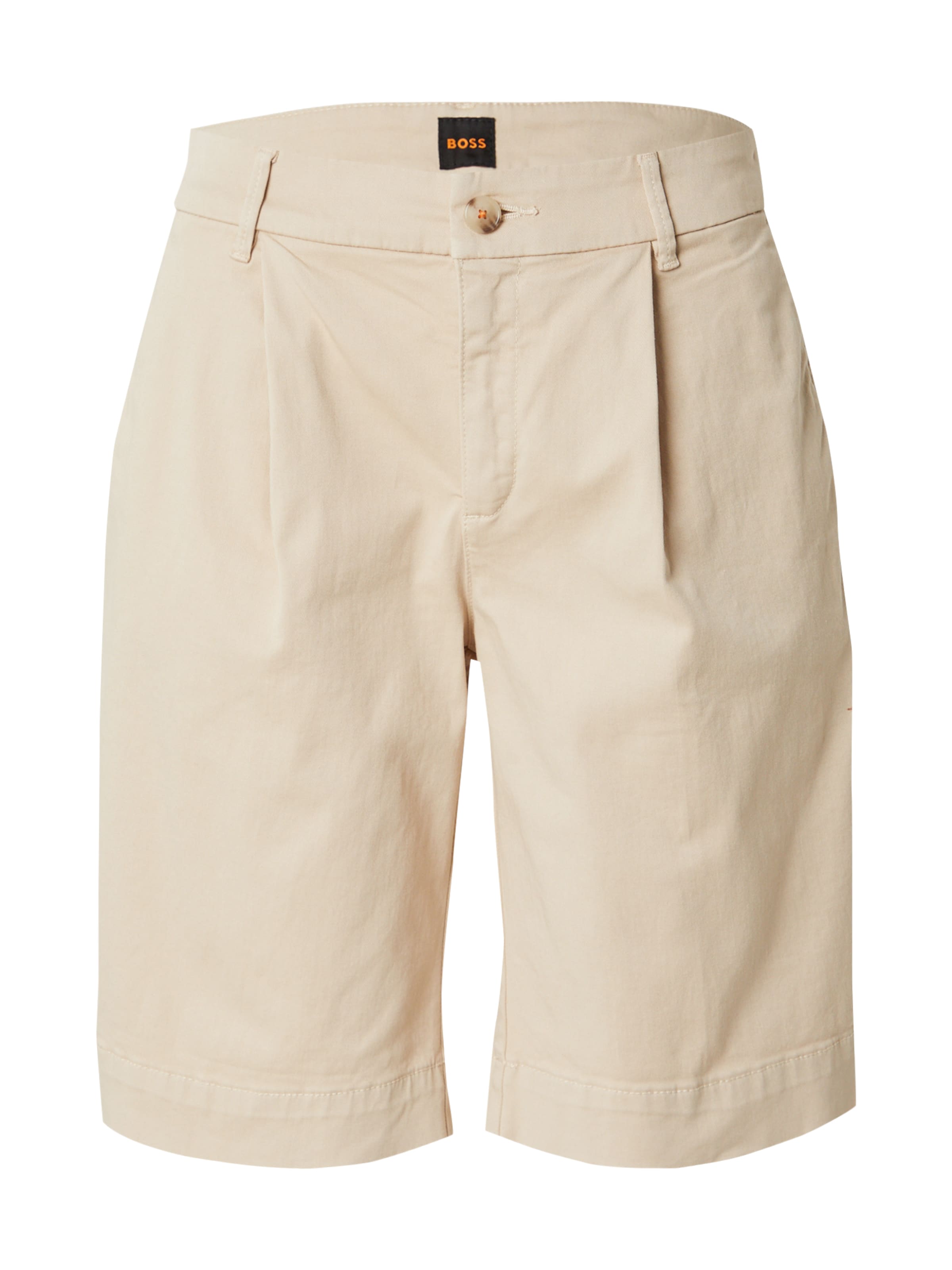 BOSS Regularen Hlače z naborki 'Taggie1' | bež barva: sprednja stran