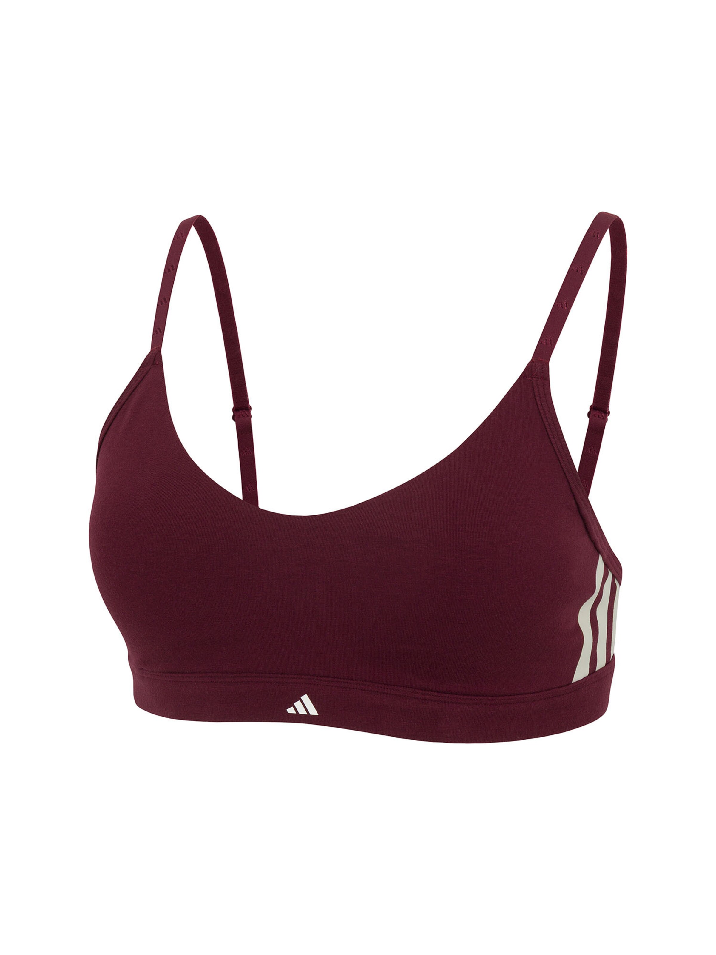 ADIDAS SPORTSWEAR T-shirt Sports bra ' Sport Active Essentials Cotton 3 Stripes ' in Red: front