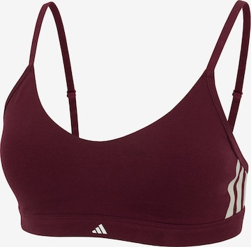 ADIDAS SPORTSWEAR T-shirt Sport bh ' Sport Active Essentials Cotton 3 Stripes ' in Rood: voorkant