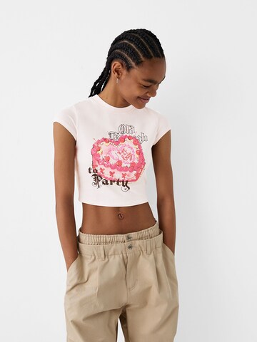 Bershka T-Shirt in Pink